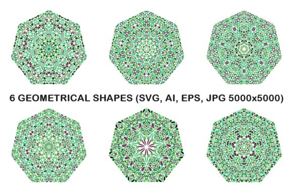 6 Floral Heptagon Logo Templates for Crafts and Graphics