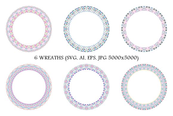 6 Floral Wreaths - A Graphic Design Asset for Crafts