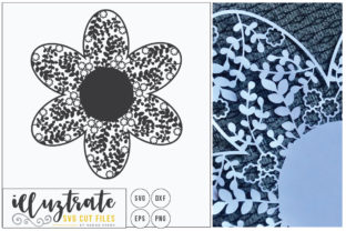 Blank Monogram Flower - Delicate Floral Graphics for Crafts