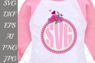 Circle Floral Monogram Graphics for Crafts