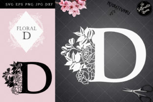 D - Floral Letter Design for Crafts and Graphics