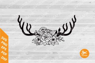 Deer Antlers Floral: A Graphic Design Asset for Crafts and Creative Projects