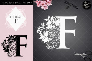 F - Floral Letter Design - Paper Cut for Crafts and Graphics