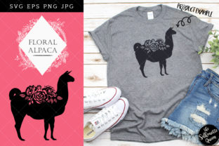 Floral Alpaca Silhouette Vector for Crafts and Graphics