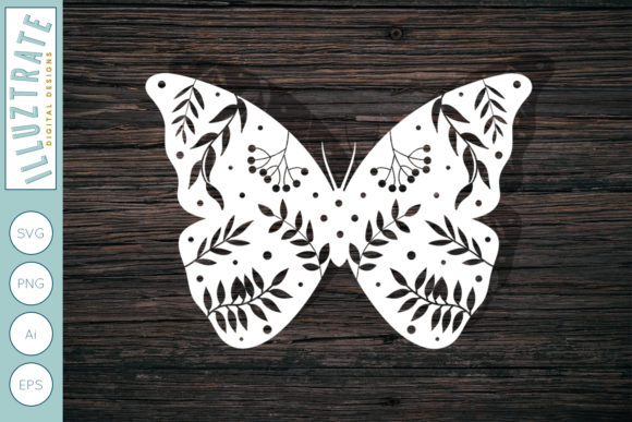 Floral Butterfly Graphics for Crafts