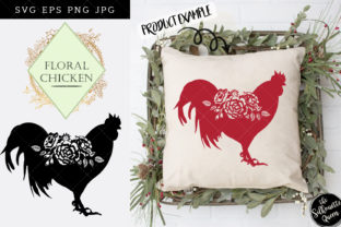 Floral Chicken Silhouette Vector for Crafts and Graphics