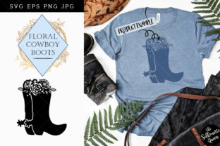 Floral Cowboy Boots Silhouette Vector for Crafts and Graphics