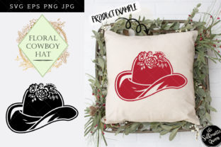 Floral Cowboy Hat Silhouette Vector for Crafts and Graphics
