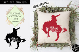 Floral Cowboy Rancher Silhouette Vector for Crafts and Graphics