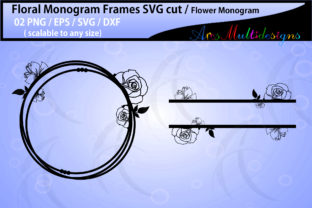 Floral Frames, Flower Monogram for Crafts and Graphics
