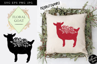 Floral Goat Silhouette Vector for Crafts and Graphics