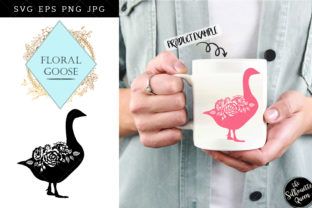 Floral Goose Silhouette Vector for Crafts and Graphics