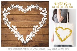 Floral Heart Paper Cut Design for Crafts and Graphics