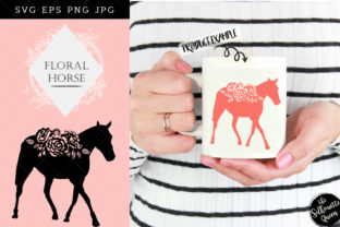Floral Horse Silhouette: A Versatile Graphics Asset for Crafts and Branding