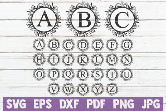 Floral Monogram Alphabet Bundle for Crafts and Graphics