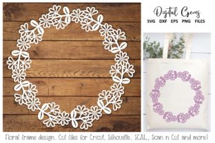 Floral Monogram Frame Design for Crafts and Graphics