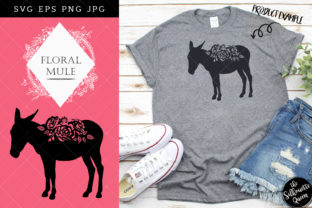 Floral Mule Silhouette Vector for Crafts and Graphics