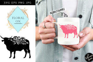 Floral Ox Silhouette Vector for Crafts and Graphics