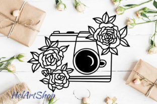 Floral Photo Camera Graphics for Crafts