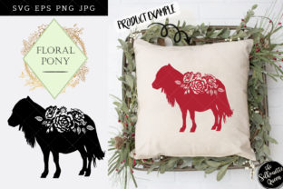 Floral Pony Silhouette Vector for Crafts and Graphics