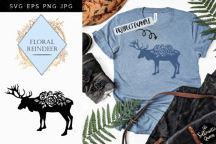 Floral Reindeer Silhouette Vector for Crafts and Graphics