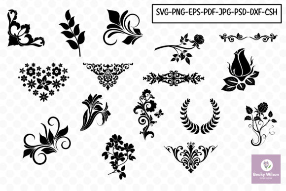 Floral Shapes and Templates for Crafts and Graphics