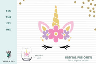 Floral Unicorn Face Graphics for Crafts