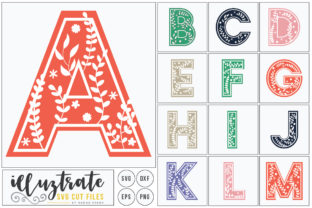 Full Floral Alphabet Cut File Bundle for Graphics and Crafts