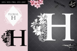H - Floral Letter Design for Crafts and Graphics