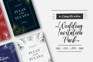 Hand Drawn Floral Wedding Invitation Pack for Print Templates and Graphics