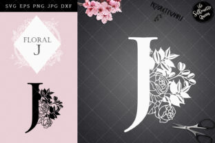 J - Floral Letter Design for Crafts and Graphics