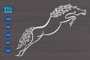 Jumping Horse with Floral Tail - A Versatile Graphics Asset for Crafts and Content