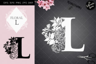 L - Floral Letter Design for Crafts and Graphics
