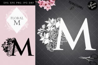 M - Floral Letter Design for Crafts and Graphics