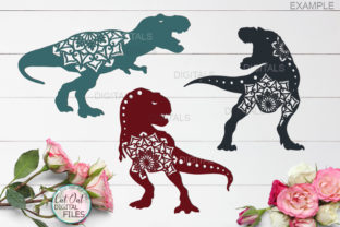Mandala Floral T-rex Dinosaurs Cut out Graphics for Crafts