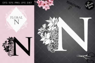 N - Floral Letter Design for Crafts and Graphics