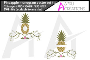 Pineapple Monogram Pineapple Floral Graphics for Crafts