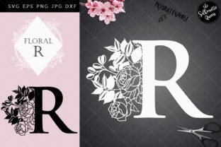 R - Floral Letter Design for Crafts and Graphics