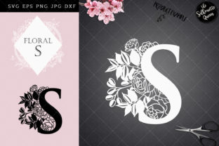 S - Floral Letter Design for Crafts and Graphics