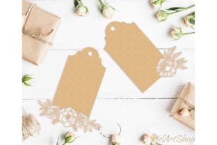 Set of 2 Floral Tags for Crafts and Graphics