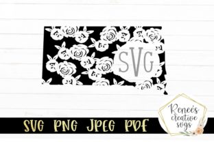 South Dakota Floral Monogram Graphics for Crafts