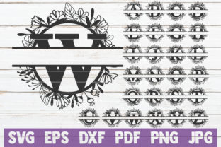 Split Floral Monogram Bundle for Graphics and Crafts
