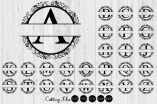 Split Letters Floral Monogram Alphabet for Graphics and Crafts