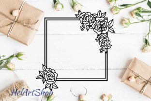 Square Floral Frame - A Versatile Graphic Design Asset for Crafts