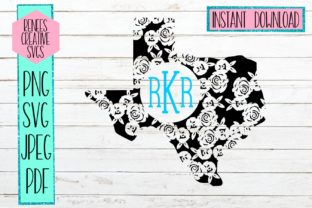 Texas Floral Monogram Graphics for Crafts