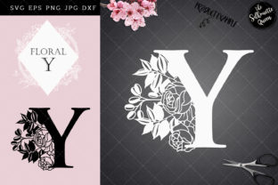 Y - Floral Letter Design for Graphics and Crafts